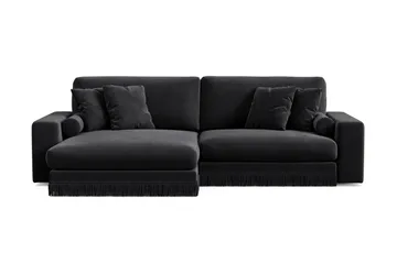 Adelsö 4-sits L-formad divansoffa i sammet